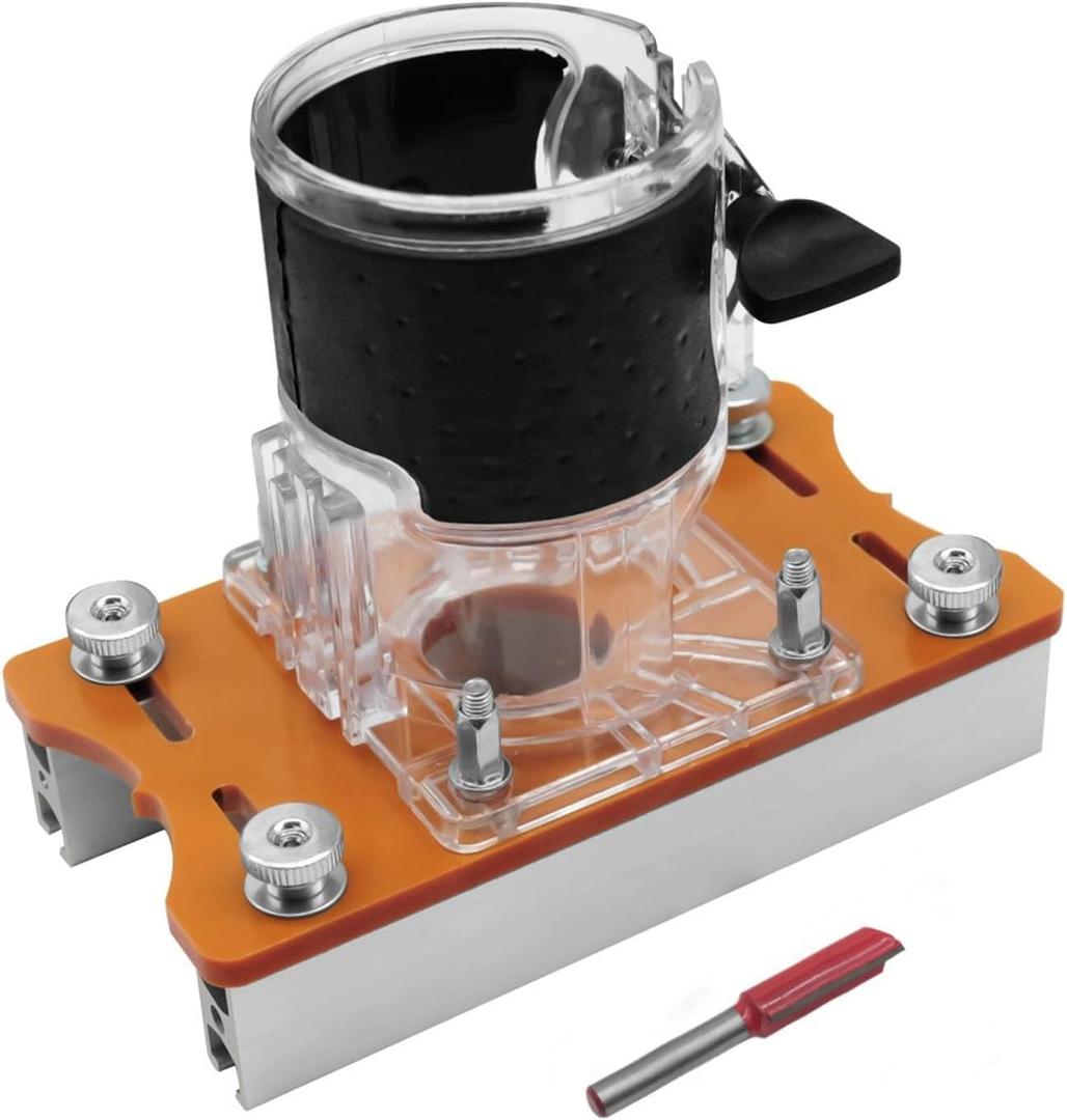2 in 1 Invisible Fastener Slotting Bracket, Woodworking Router Base, Mortising Jig, Wood Trimmer Router Tool, Slotted Base & Fastening Bracket for 65mm Fixed Trimming Machine