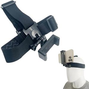 Adjustable Head-Mounted Camera Holder for Cell Phones - Head Mount Strap Bracket for First-Person View Video Shooting - Compatible with most mobile phones and cameras (4"-7")