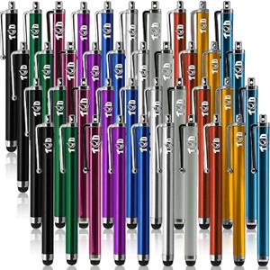 TCD 40-Pack Stylus Pens for Touch Screens  Universal Stylus Pen for iPad, iPhone, Galaxy Tablet, Android, Chrome Book, Laptop  Premium Thick Rubber Tip Styluses for All Touchscreen Devices, Multi