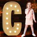 Marquee Letters 4 Feet Tall 4FT Large Light Up Letters C for Birthday Wedding Engagement Party Decorations Will You Marry Me Sign Yard Pre-Cut Foam Board