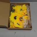 40pcs Fake Sunflower Heads with Stems, 4" Sunflower Artificial Silk Flower Heads for Party Baby Shower Wedding Making Handicrafts Home Decor(Yellow)