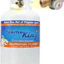 Flame King YSN330 30lb Steel Propane Tank Cylinder with Gauge and OPD Valve for Grills and BBQs, Camping, Fishing, & Outdoor Activities, White