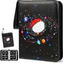 400 Pocket Trading Card Binder with 50 Removable Sleeves, Portable Zippered Card Holder, Collection Album Book Case Storage for MTG, TCG, Sports, Game Cards (Starlit Sky)