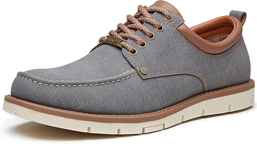 Kkyc Men's Shoes Comfortable Casual Shoes Slip on Lace up Shoes (8, Light Grey)