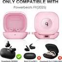Compatible with Beats Powerbeats Fit Case Cover, Shockproof Magnetic Case for Powerbeats Fit 2025 Earbuds, Magnetic Lock Lid Protective Cover with Cleaner Kit & Carabiner (Pink)