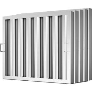 Stainless Steel Commercial Kitchen Hood Filter 24.5W x 19.5H Inch Range Hood Baffle for Grease Rated Commercial Kitchen Exhaust Hood 7 Grooves Hood Filter (5 Pack)