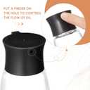 2 Pcs 9.6 oz Cruet Dispenser for Olive Oil Vinegar Soy Sauce Dispenser Bottle Glass Soy Sauce Container Oil Bottle for Kitchen Cooking Barbecue (Black, White)