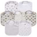 7 Pack Baby Cotton Absorbent Bibs for Drooling Teething