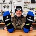 GOAUS Fishing Hunting Camping Gifts Funny Hat and Socks, Gifts for Men Boys Dad Son Husband Boyfriend Grandpa