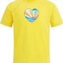 Kanu Surf Girls' Karlie Rash Guard UPF 50+ Sun Protection Short Sleeve Swim Shirt (14-16)