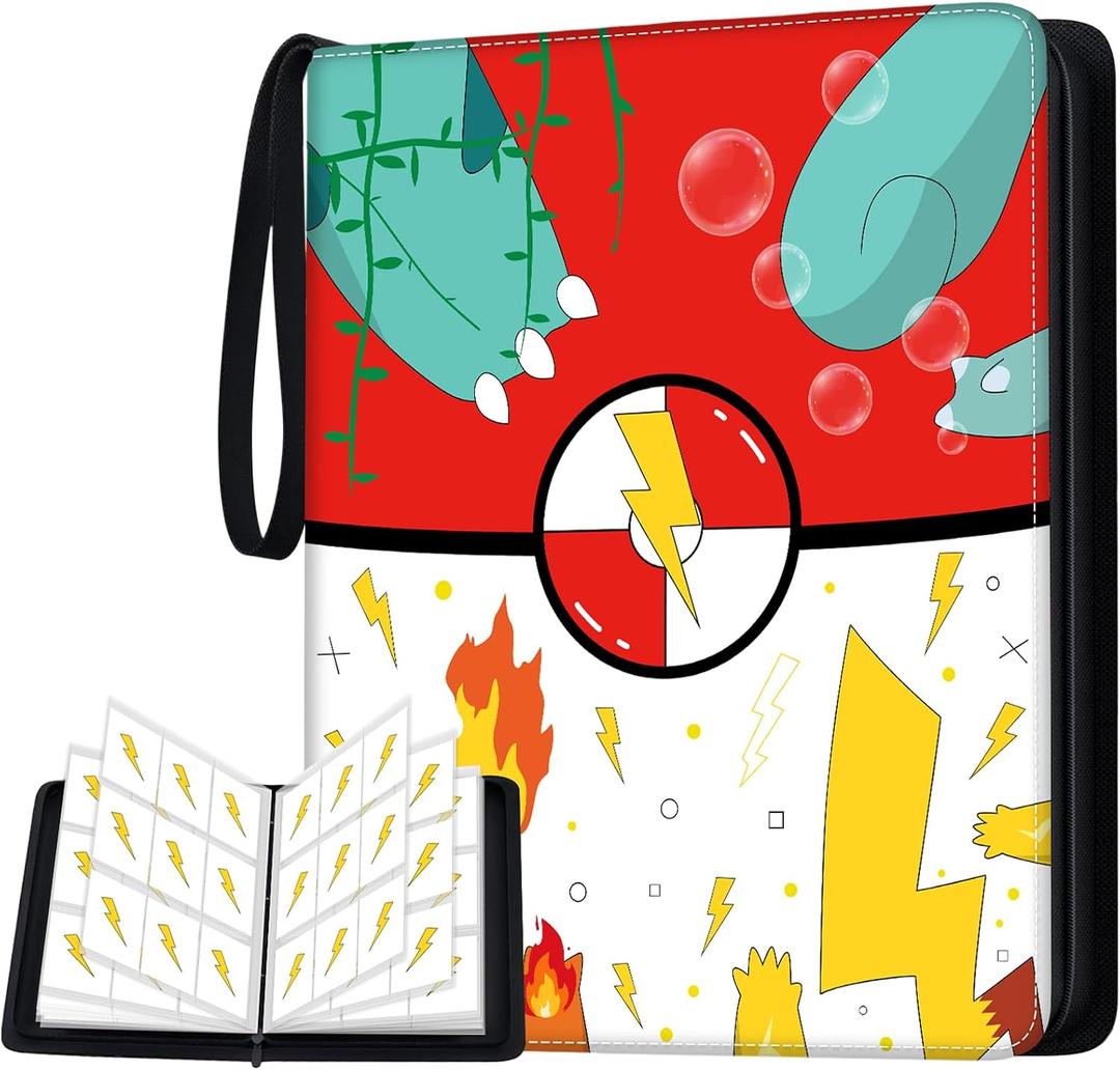 Trading Card Binder 9 Pocket Holds 900 Cards with 50 Removable Sleeves, Large