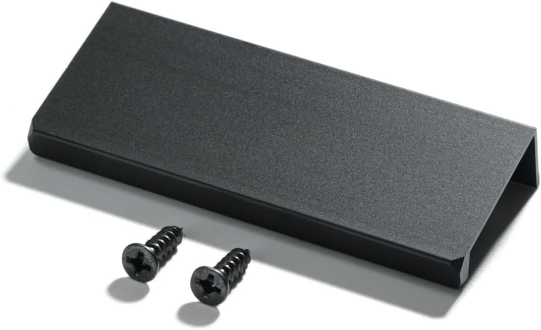 Finger Pulls for Cabinets Drawers - Aluminum Alloy Concealed Handle for Home Kitchen Door Dresser, Easy Installation (2, Black, 80mm/3.15inch)