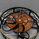 Caged Ceiling Fan with Light, Modern Fandelier Flush Mount Ceiling Fans with Lights and Remote, Farmhouse Low Profile Bladeless Ceiling Fans with Lights for Bedroom, Living Room