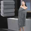 Extra Large Bath Sheet 4 Piece (35"x70")-Ultra Soft Oversized Bath Towel,Bath Sheet Towel Set for Bathroom Hotel,Highly Absorbent Quick Dry Shower Towel Set for Adults,Bath Towel Dark Grey