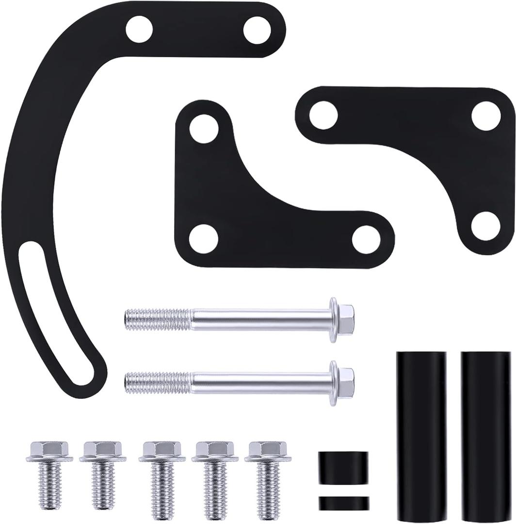 Power Steering Pump Mounting Bracket LWP SWP Endxedo Black Power Steering Pump Bracket Compatible with SB SBC Chevy engines 262 265 283 302 305 307 327 350 400