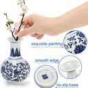 Yesland Small Blue and White Porcelain Vases Set of 3, 5 Inch Tall Mini Vintage Vase Chinoiserie Vases, Classic Decorative Bud Vases for Farmhouse Table Centerpiece, Flower Decor