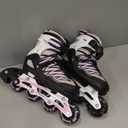 BELEEV Inline Skates with Light-Up Wheels & Shoelaces, 4-Size Adjustable Roller Blades for Kids, Boys & Girls Ages 5-8, 8-12, 6-12, Illuminating Skates for Youth & Women, Beginner Outdoor/Indoor Use (Pink)