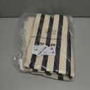 OLANLY Beige and Black Striped Rug 4' x 6' Washable Cotton Doormat for Indoor Outdoor Use, Layered Front Porch Rug for Entryway, Kitchen, Patio