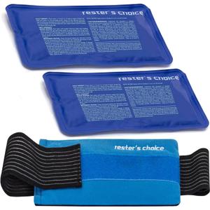 2 Soft Gel Ice Packs for Injuries Reusable with Extra Comfy Adjustable Cold Pack Wrap, Flexible Hot and Cold Compress