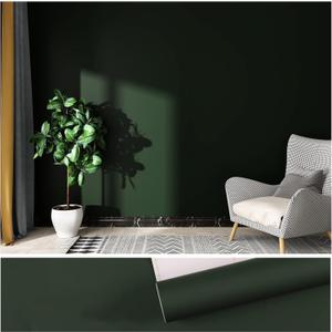 VEELIKE 15.7''x118'' Dark Green Peel and Stick Wallpaper Self Adhesive Solid Green Contact Paper Waterproof Decorative Vinyl Film for Walls Countertops Cabinets Shelf Drawer Liners Bedroom Kitchen (15.7" x 118")