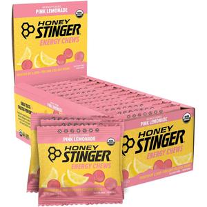 Honey Stinger Organic Pink Lemonade Energy Chew, Gluten Free & Caffeine Free, for Exercise, Running and Performance, Sports Nutrition for Home & Gym, Pre and Mid Workout, 21.6 Ounces (Pack of 12), BBD 06/11/2027