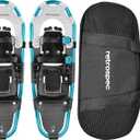 Retrospec Drifter Snowshoes for Women & Men - Lightweight Aluminum Frame Snow Shoes with Double Ratchet Binding System, Heel Lifts & Carry Bag for All Terrain Hiking & Winter Sports (21", Ice Cap)