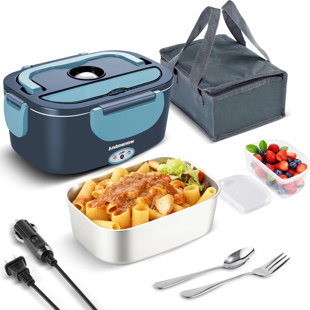 Heated Lunch Box,Electric Lunch Box for Adults- 1.5L Portable Food Warmer for Travel,On-the-Go,Office Use | Stylish,Spill & Dishwasher-Safe,Warming Soup & Meal, Dark Blue 