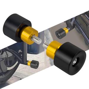 Engine Guard Saddlebag Guard Crash Bar Decorative Wheel M12 Screw Fit for Harley Touring Street Glide Road King Electra Ultra Softail Flat Out Tip Over Bar (Black Wheel with Yellow Slider)