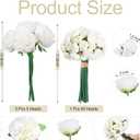 XunYee 85 Pcs White Artificial Peonies Faux Silk Flowers Bulk for Vase Spring Vintage Faux Peony Bouquet Florals Stems Arrangements for Wedding Table Centerpiece Farmhouse Birthday Vase Filler