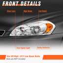 Headlights Assembly for 2006-2013 Chevy Impala | 2014-2016 Chevy Impala Limited | 2006-2007 Chevy Monte Carlo Chrome Housing Amber Reflector Replacement Driver and Passenger Side