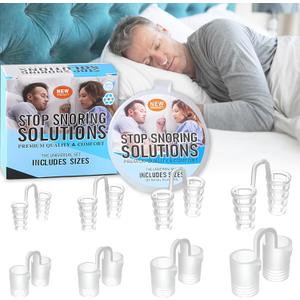 Nasal Dilators for Sleeping & Breathing, 8 Pack Snoring Nose Clip to Relieve Snore, Anti Snoring Device for Men and Woman - 2 Styles 4 Sizes Anti Snoring Nose Vents