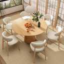 Kitchen Dining Chairs Set of 4 Modern Soft Linen Farmhouse Dining Room Chair with Metal Legs, Beige/Original