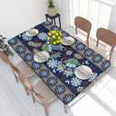 OEDTF Table Cloth, Waterproof Stain Resistant, Wrinkle-Free Washable Elastic Table Cover,Fit 30x48Inch