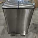 DUMOS Kitchen Trash Can, 2x8-Gallon Dual Trash Can with Lid, Stainless Steel Garbage Bin with 2 Removable Inner Buckets, Soft-Close Foot Pedal, Fingerprint-Resistant for Kitchen, Home, Office