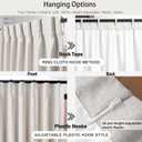 IVAPUPU Natural Pinch Pleated 100% Blackout Curtains Linen Blend Room Darkening Window Curtains 90 inch 1 Panel for Living Room Bedroom Thermal Insulated Curtain Drapes with 12 Pcs Hooks 70''Wx90''L