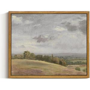 InSimSea Framed Canvas Wall Art Vintage Decor, Landscape Canvas Wall Art, Farmhouse Wall Art for Living Room, Rolling Hills Wall Painting Pictures for Bedroom Wall Decor, 9"x11"