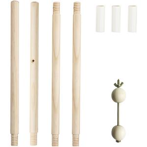 Teepee Pole and Stabilizer Kit, Teepee Replacement Pole Natural Pine Wood, Anti-Collapse Teepee Stabilizer, Teepee Tent Replacement Pole Replacement Wood Pole for Teepee Tent