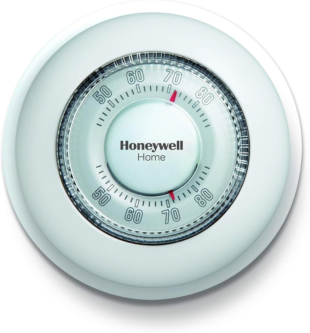Honeywell Home CT87K1004 The Round Heat Only Manual Thermostat, Large, White