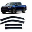 Tape-On Window Visors 4-Piece for 2017-2024 2025 Honda Ridgeline Sun Rain Guards Shield Shade Smoke