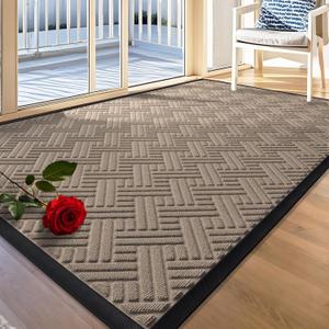 BEHERO Front Door Mat Indoor Outdoor Entrance, 29.5" x 17" Welcome Mat for Entryway, Heavy Duty Absorbent Door Mat, Non Slip Door Mats Outside, Entry Doormat, Beige