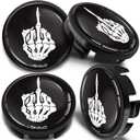 4 x 65mm Wheel Centre Alloy Hub Center Caps Compatible with VW 3B7 601 171 / 6U7 601 171 Hubcaps Black CV 22 X