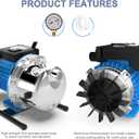 FOTING 1.6HP Shallow Well Pump, 1600GPH Jet Pumps Garden Pump, Water Transfer Draining Irrigation Pumps, Water Booster Jet Pump Stainless Steel for Home Garden Lawn Farm