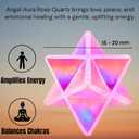Amazing Gemstone Angel Aura Rose Quartz Merkaba Crystal - 1 Inches Metaphysical Merkaba Star for Meditation - Energetic Tetrahedron Crystal & Healing Stones for Spiritual Growth and Healing (20-25mm)