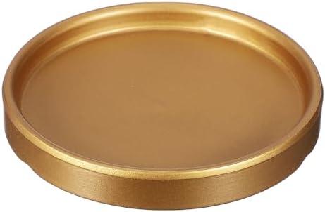YELARXI 4.5 Inch Ceramic Plant Saucers, Round Flower Planter Water Trays Ceramic Plant Saucer Pot Tray -Fitting for (Outdoor/Indoors/Garden/Planting/Water/Flower/Coffee) Gold