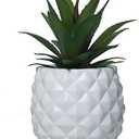 BLASCOOL Artificial Succulent Potted Pineapple Decor - Fake Pineapple Home Office Kitchen Table Decoration (White)