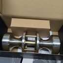 Black Door Knobs, Pismo Door Knob with Lock, Privacy Door Handles Interior for Bath & Bed (Passage, Brushed Nickel, 6)