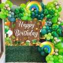 St Patricks Day Birthday Backdrop Happy Saint Patricks Day Birthday Party Decorations Banner Wooden Wall Green Shamrock Birthday Photography Background (7x5FT210x150cm)