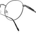 Round Reading Glasses for Women Men Vintage Retro Blue Light Blocking Computer Readers (Gray)