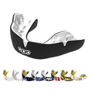 OPRO Instant Custom-Fit Mouth Guard – Dentist-Grade Comfort – Moldable Sports Mouthpiece for Boxing, Wrestling, MMA, Lacrosse & UFC – Impact-Resistant Gum Shield with Case – (Black/White, Adult)