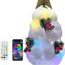 RGB Small Christmas Trees Lights cotton products,12.5in,With Remote and APP,Timer Function, Dimmable mini christmas tree Light for room decoration Holiday Decoration Best Desk Tabletop Decoration